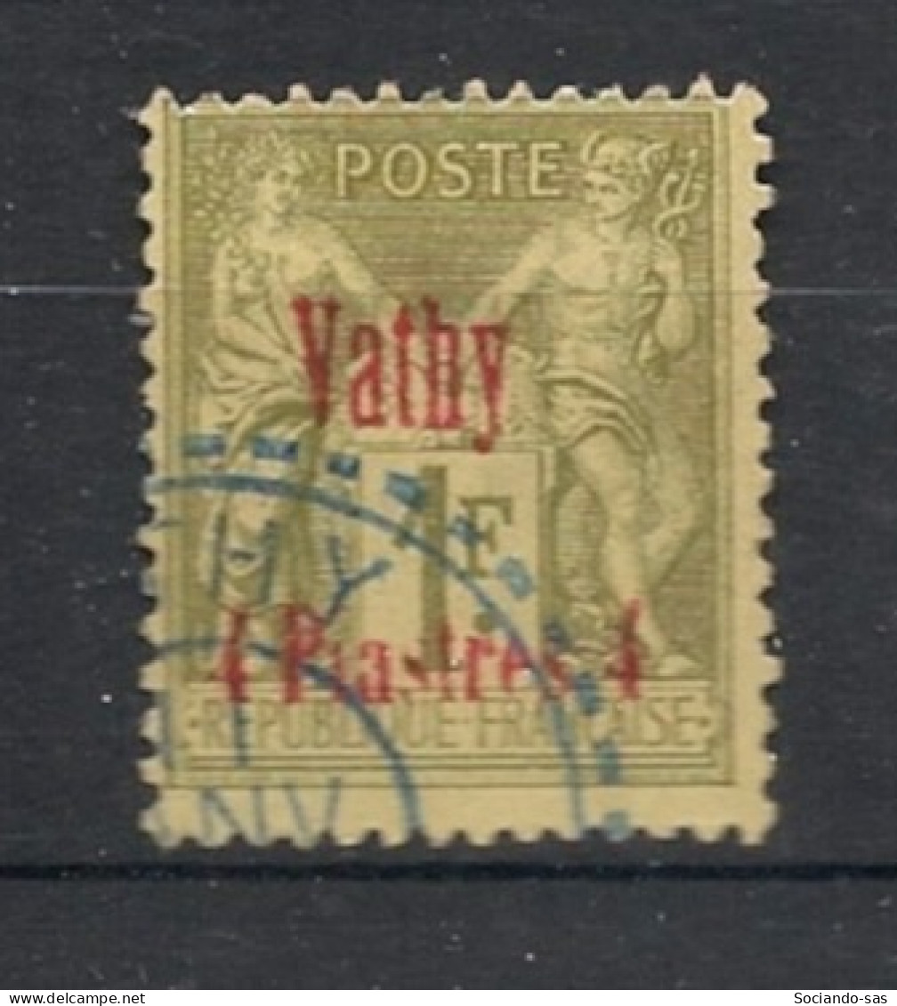 VATHY - 1893-1900 - N°YT. 9b - Type Sage 4pi Sur 1f Olive - VARIETE Sans Point Sur I - Oblitéré / Used - Oblitérés