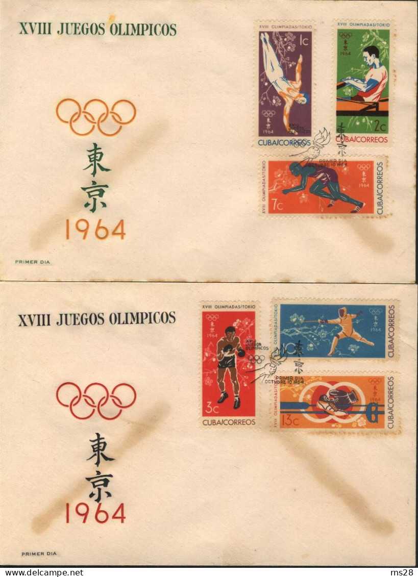 CUBA FDC Scott 852-57  Olympics - FDC