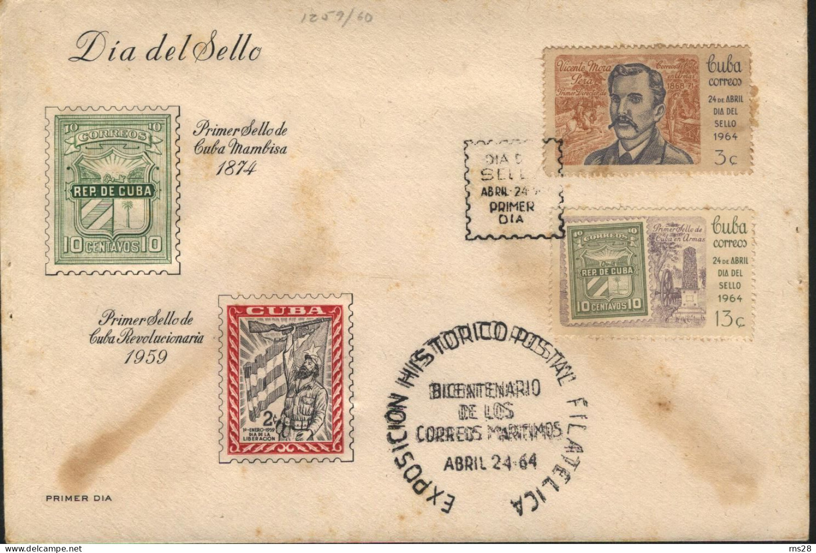CUBA FDC Scott 828-29  Stamp Day - FDC