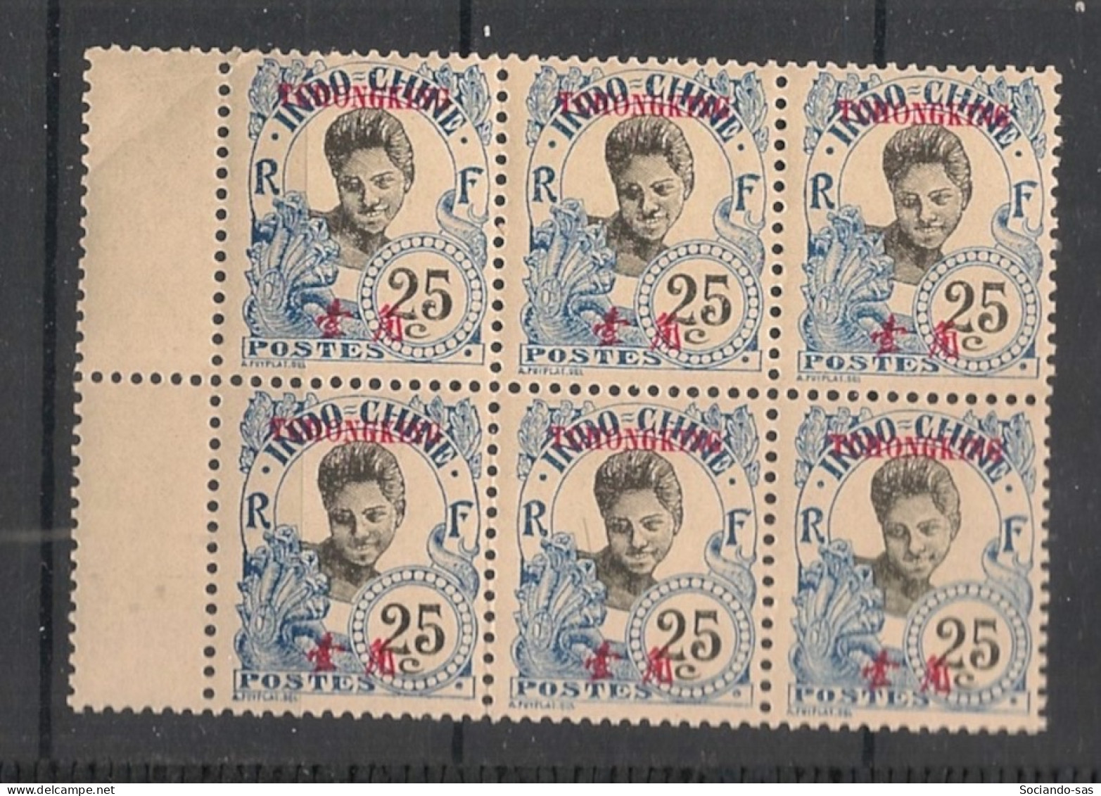 TCHONG-KING - 1908 - N°YT. 72 - Type Annamite 25c Bleu — Bloc De 6 - Neuf GC** / MNH / Postfrisch - Unused Stamps