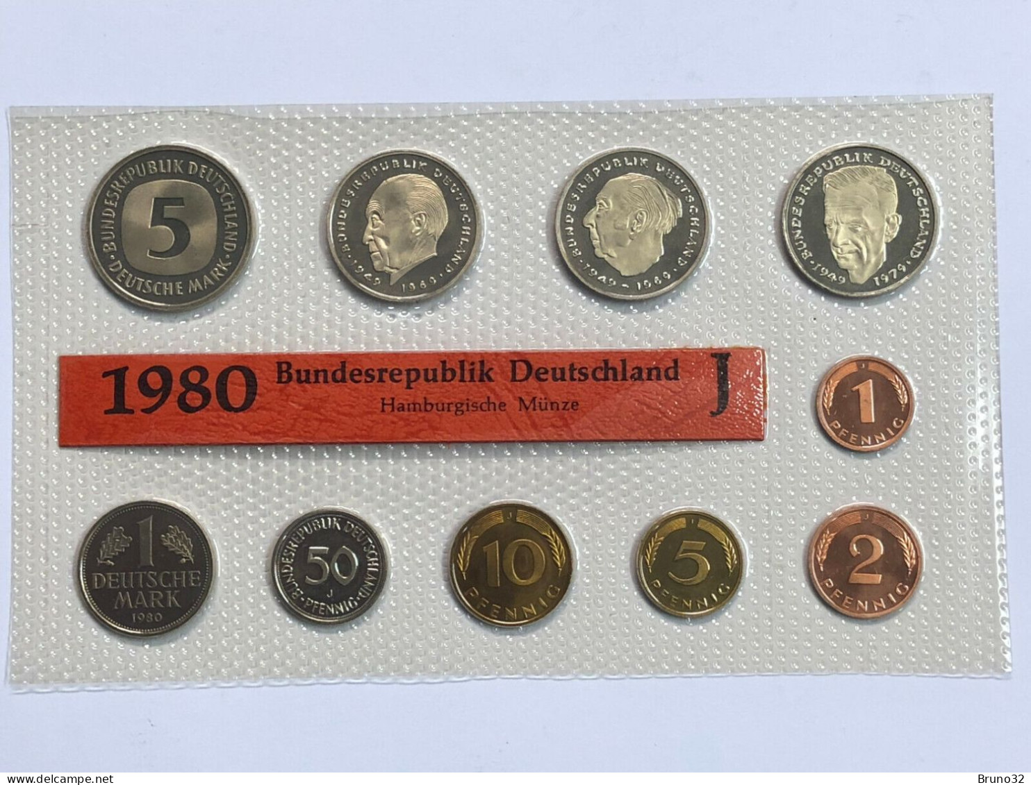 BRD - GERMANIA FEDERALE - 1980 J PROOF - Set Di Monete Divisionali - Mint Sets & Proof Sets