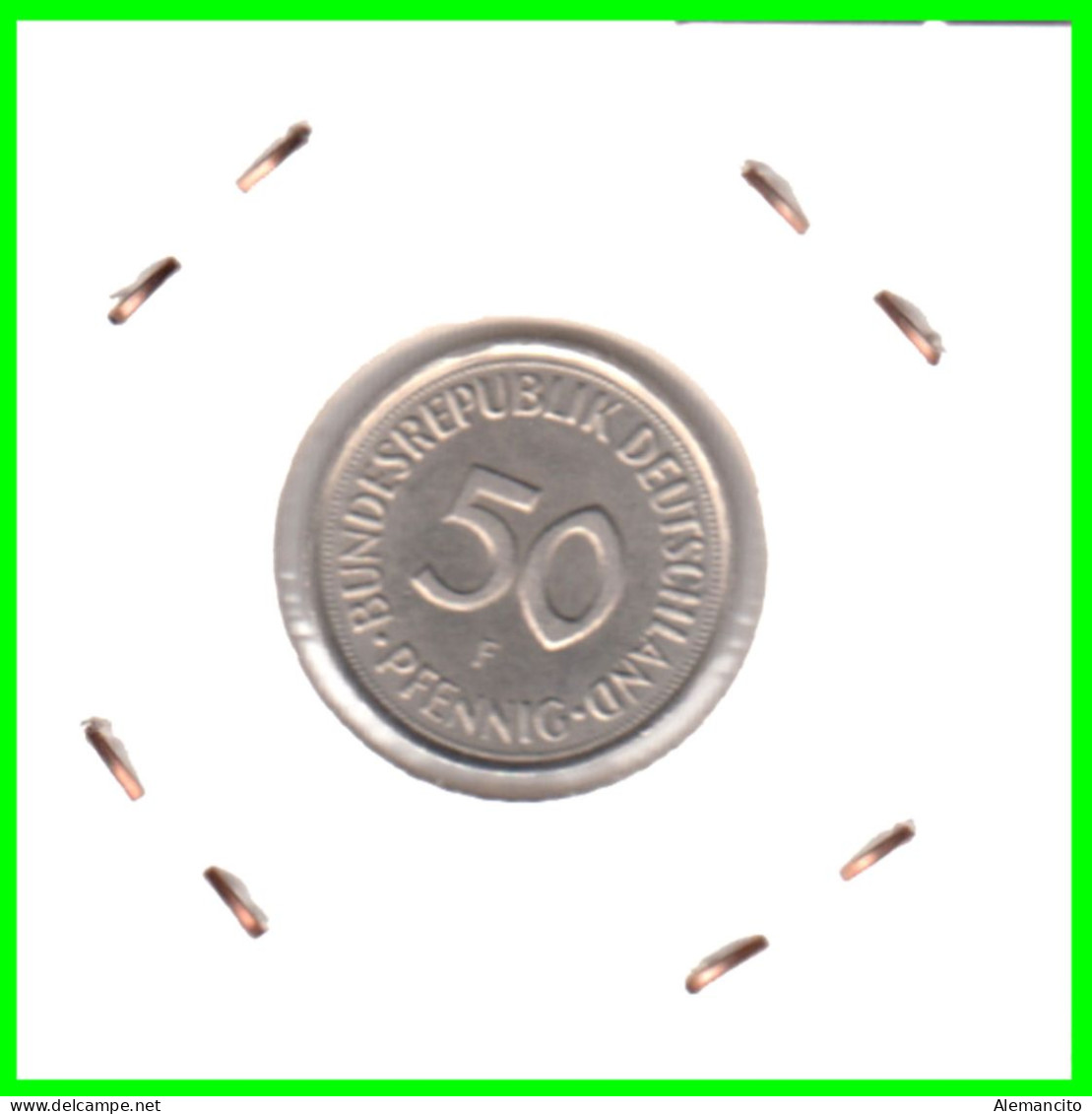 ALEMANIA - DEUTSCHLAND - GERMANY-MONEDA DE LA REPUBLICA FEDERAL DE ALEMIANIA DE 50 Pfn .DEL AÑO 1992 CECA - F -STUTTGART - 50 Pfennig