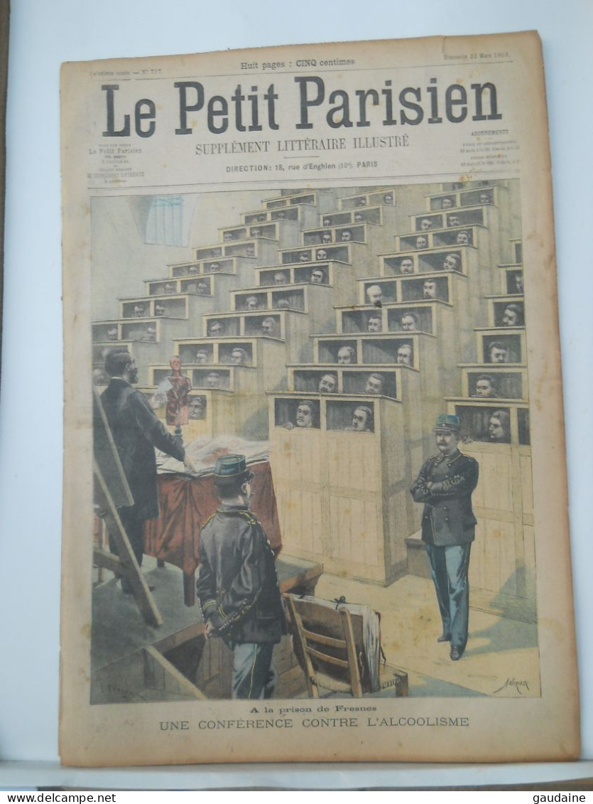 Le Petit Parisien N°737 – 22 Mars 1903 – Conférence Contre L'alcoolisme PRISON DE FRESNES – MANEGUEN Prés De LORIENT - Le Petit Parisien