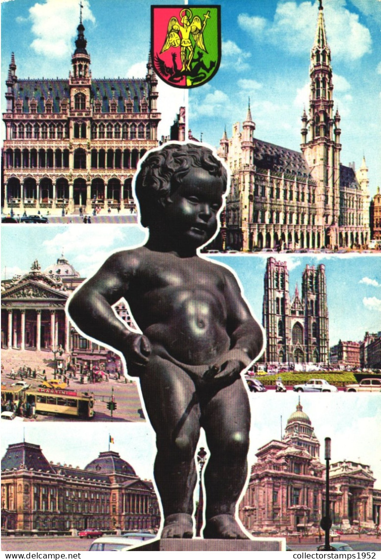 BELGIUM, BRUSSELS, MANNEKEN PIS, PALACE, CHURCH, BUILDINGS - Loten, Series, Verzamelingen