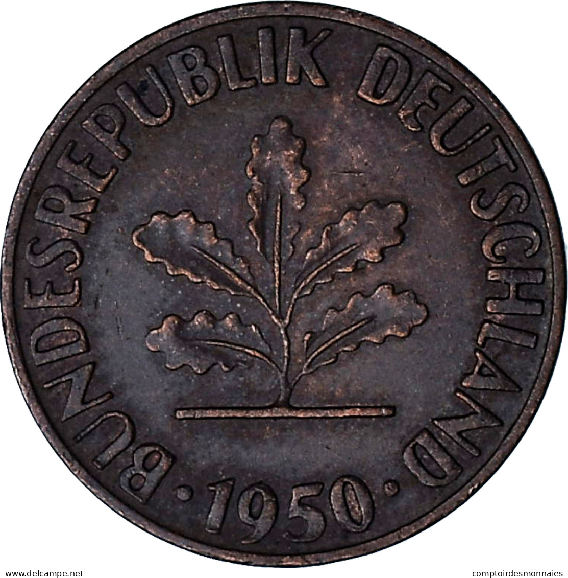 République Fédérale Allemande, Pfennig, 1950, Munich, Cuivre Plaqué Acier - 1 Pfennig