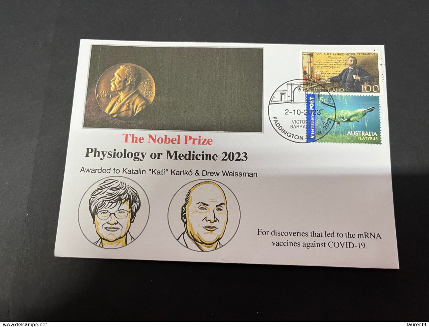 4-10-2023 (3 U 17) Nobel Medecine Prize Awarded In 2023 - 1 Cover - Germany NOBEL Stamp (postmarked 2-10-2022) - Sonstige & Ohne Zuordnung