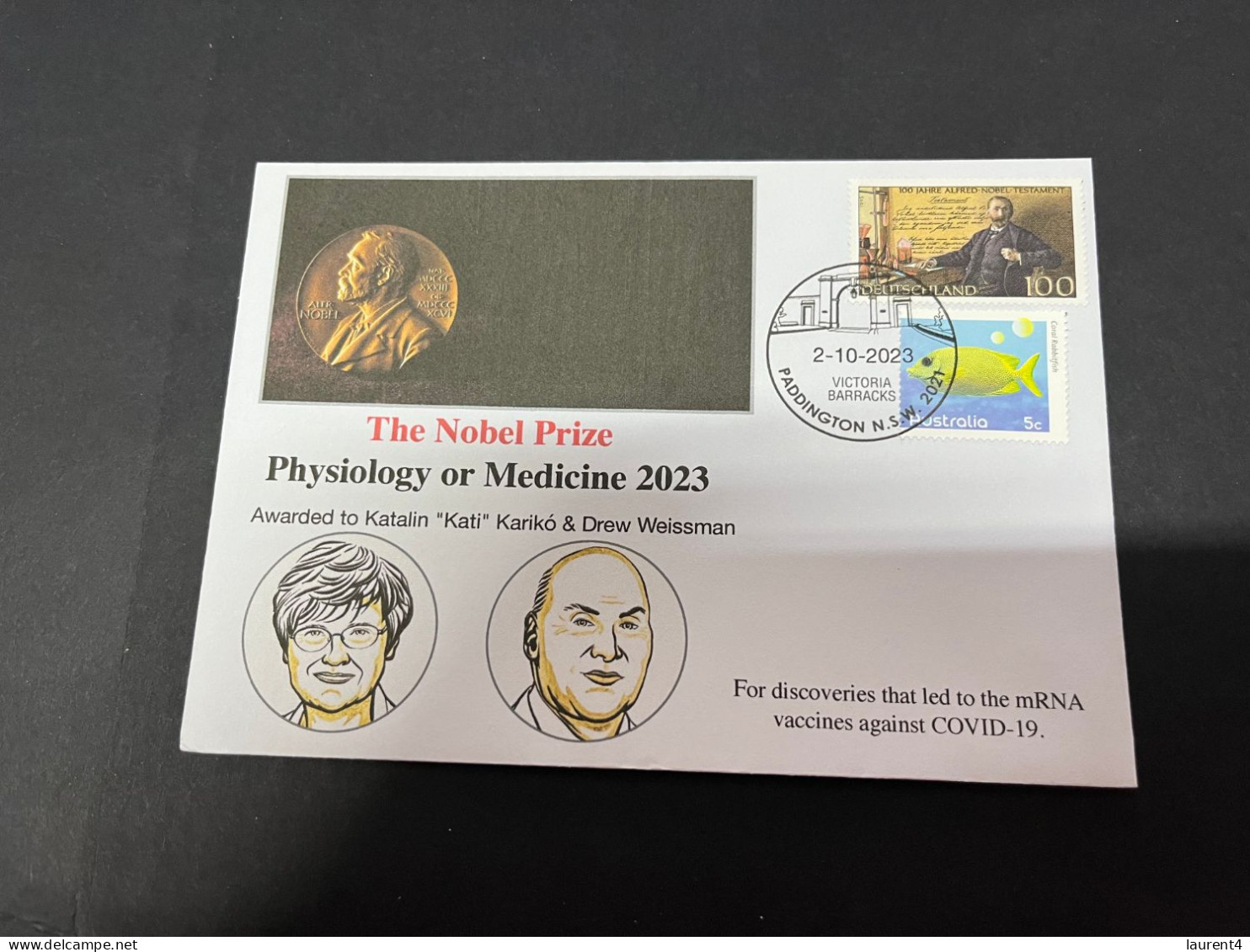 4-10-2023 (3 U 17) Nobel Medecine Prize Awarded In 2023 - 1 Cover - Germany NOBEL Stamp (postmarked 2-10-2022) - Andere & Zonder Classificatie