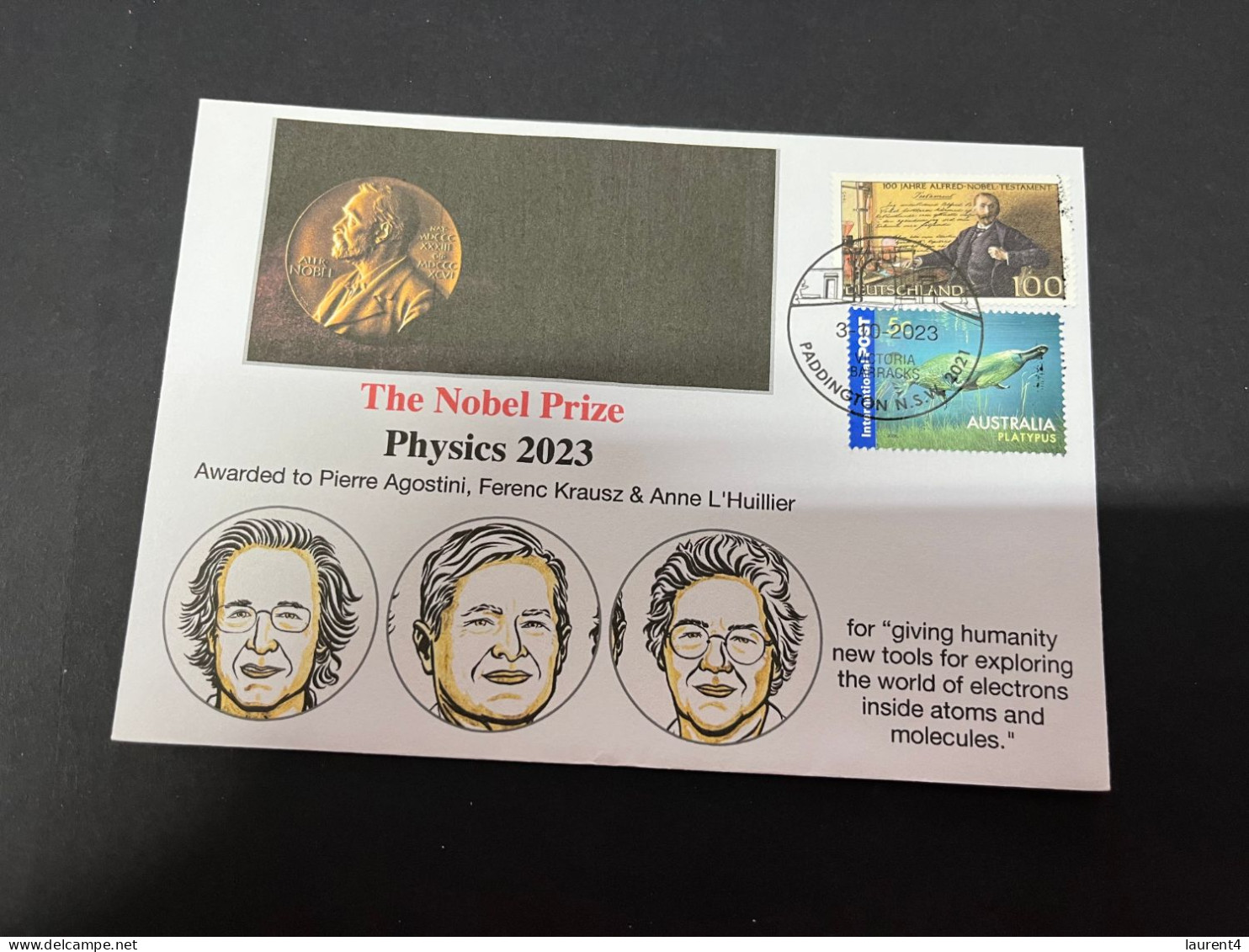 4-10-2023 (3 U 17) Nobel Physics Prize Awarded In 2023 - 1 Cover - Germanu NOBEL Stamp (postmarked 3-10-2022) - Otros & Sin Clasificación