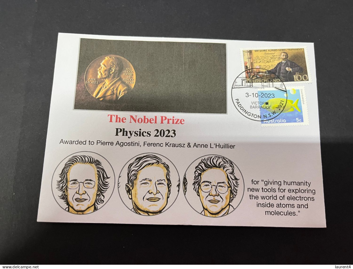 4-10-2023 (3 U 17) Nobel Physics Prize Awarded In 2023 - 1 Cover - Germanu NOBEL Stamp (postmarked 3-10-2022) - Autres & Non Classés