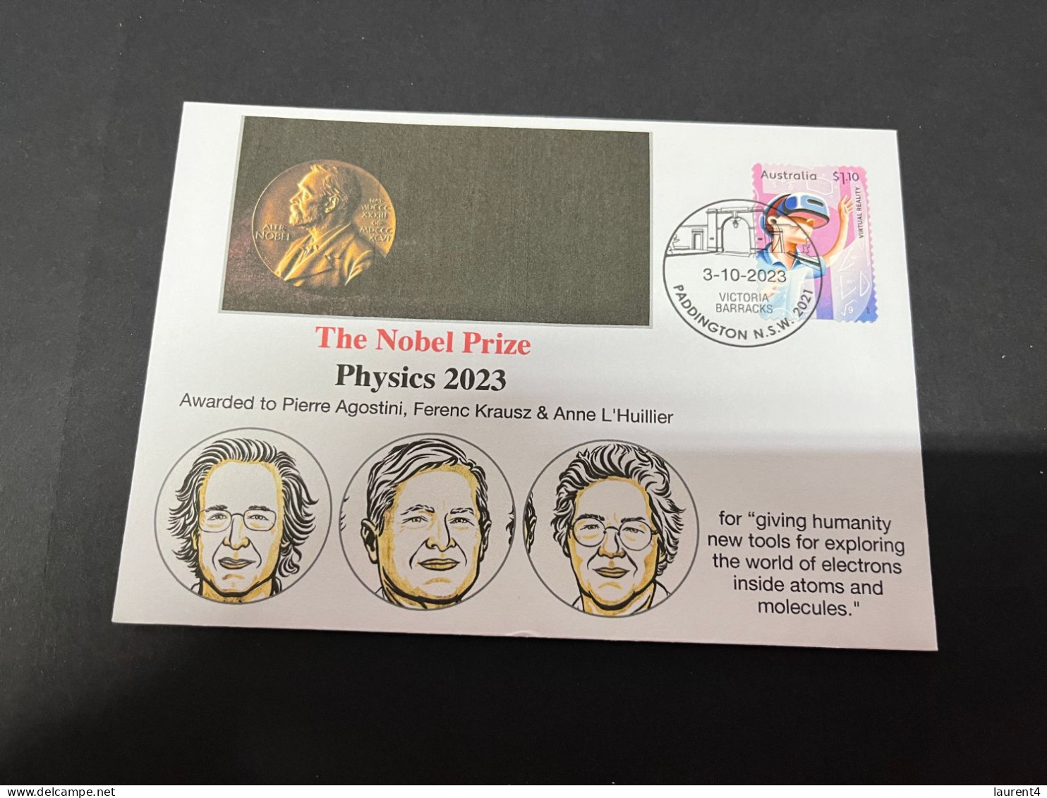 4-10-2023 (3 U 17) NobelPhysics Prize Awarded In 2023 - 1 Cover - OZ Science Stamp (postmarked 3-10-2022) - Autres & Non Classés
