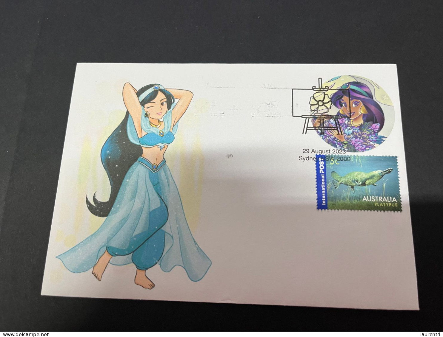 4-10-2023 (3 U 17) Australia - 2023 - Jasmine Sticker On Cover - Disney Centenary 29-8-2023 (from Stamp Pack) - Storia Postale