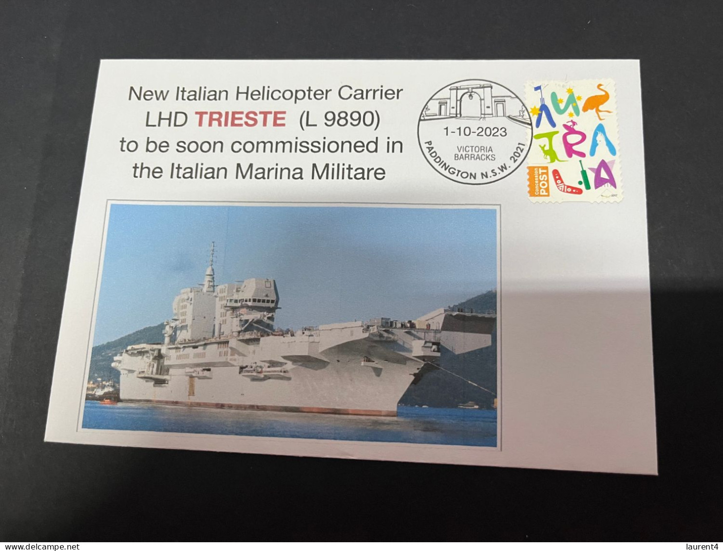 4-10-2023 (3 U 17) New Italian Helicopter Carrier LHD Trieste (L 9890) To Be Soon Commissionned Marina Militare - Other (Sea)