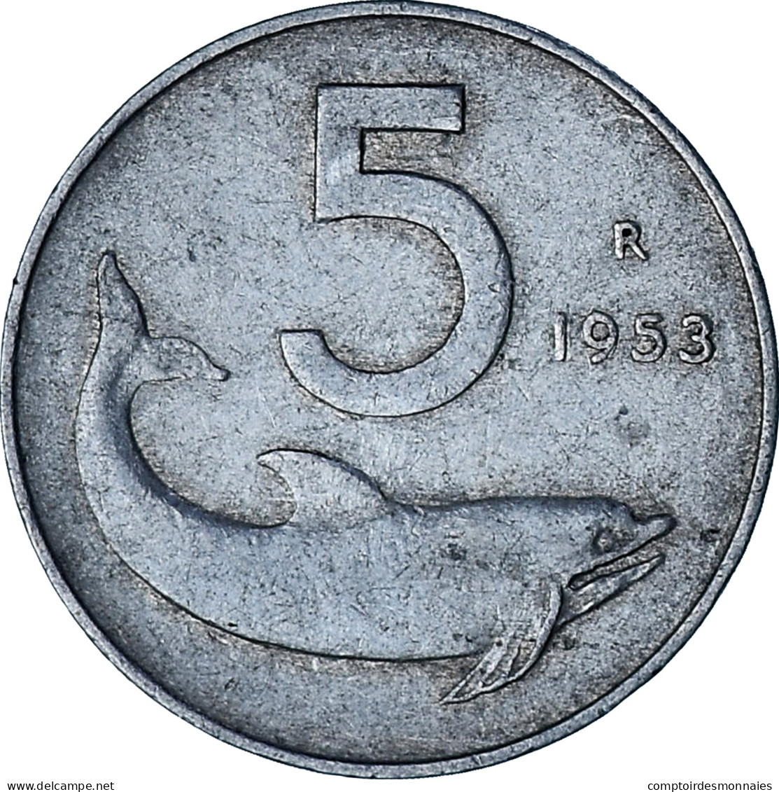 Italie, 5 Lire, 1953, Rome, Aluminium, TTB, KM:92 - 5 Liras