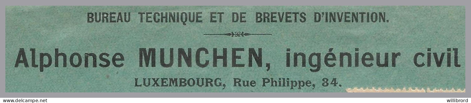 LUXEMBOURG ALPHONSE MUNCHEN Born In Diekirch - Renowned Engineer - Mayor Of Lux-Ville 1904-1915 - 1907-24 Ecusson