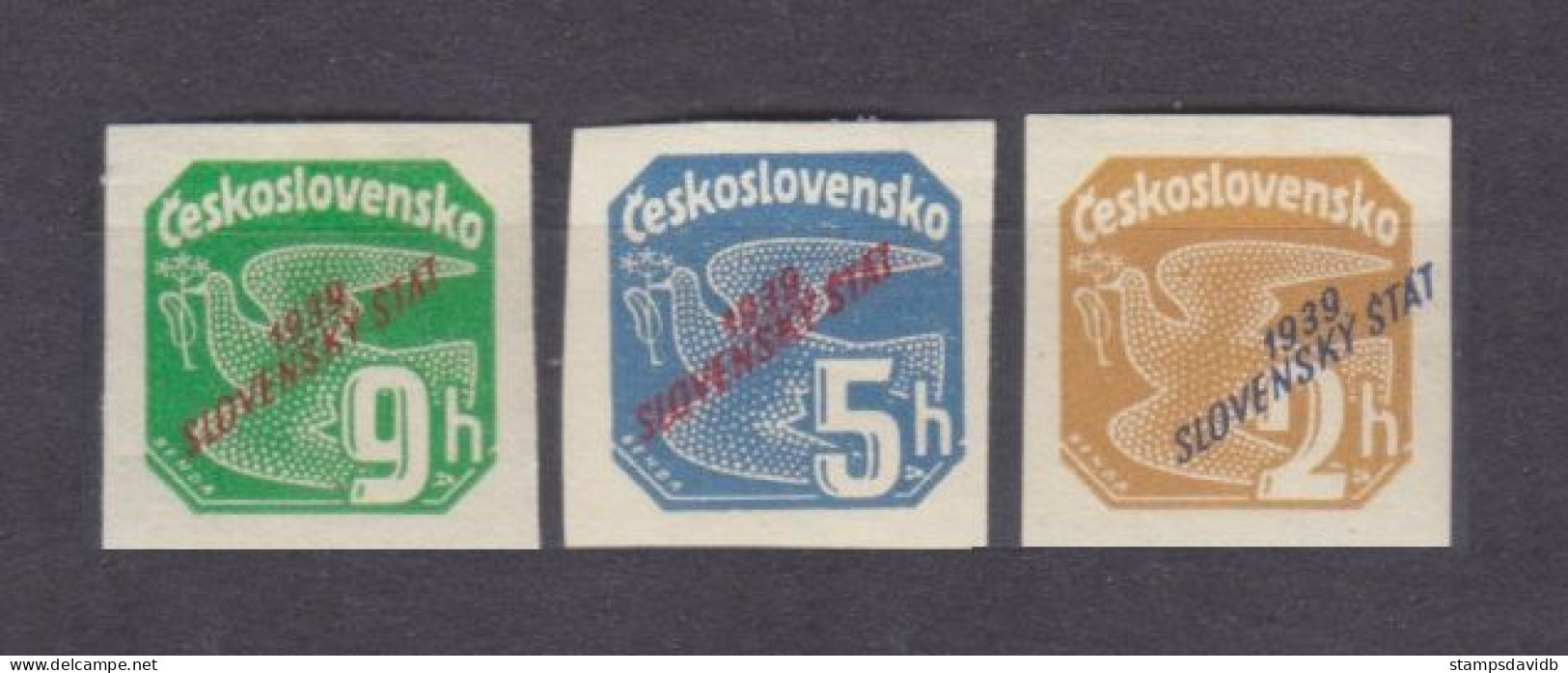 1939 Slovakia 26b-27b,29b MLH Overprint - # 364-365,367 - Unused Stamps