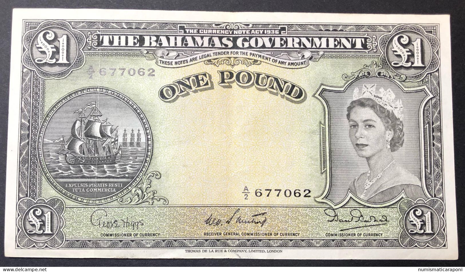 Bahamas 1 Pound, Undated 1953 KM#15b Bb/spl Naturale - Bahamas