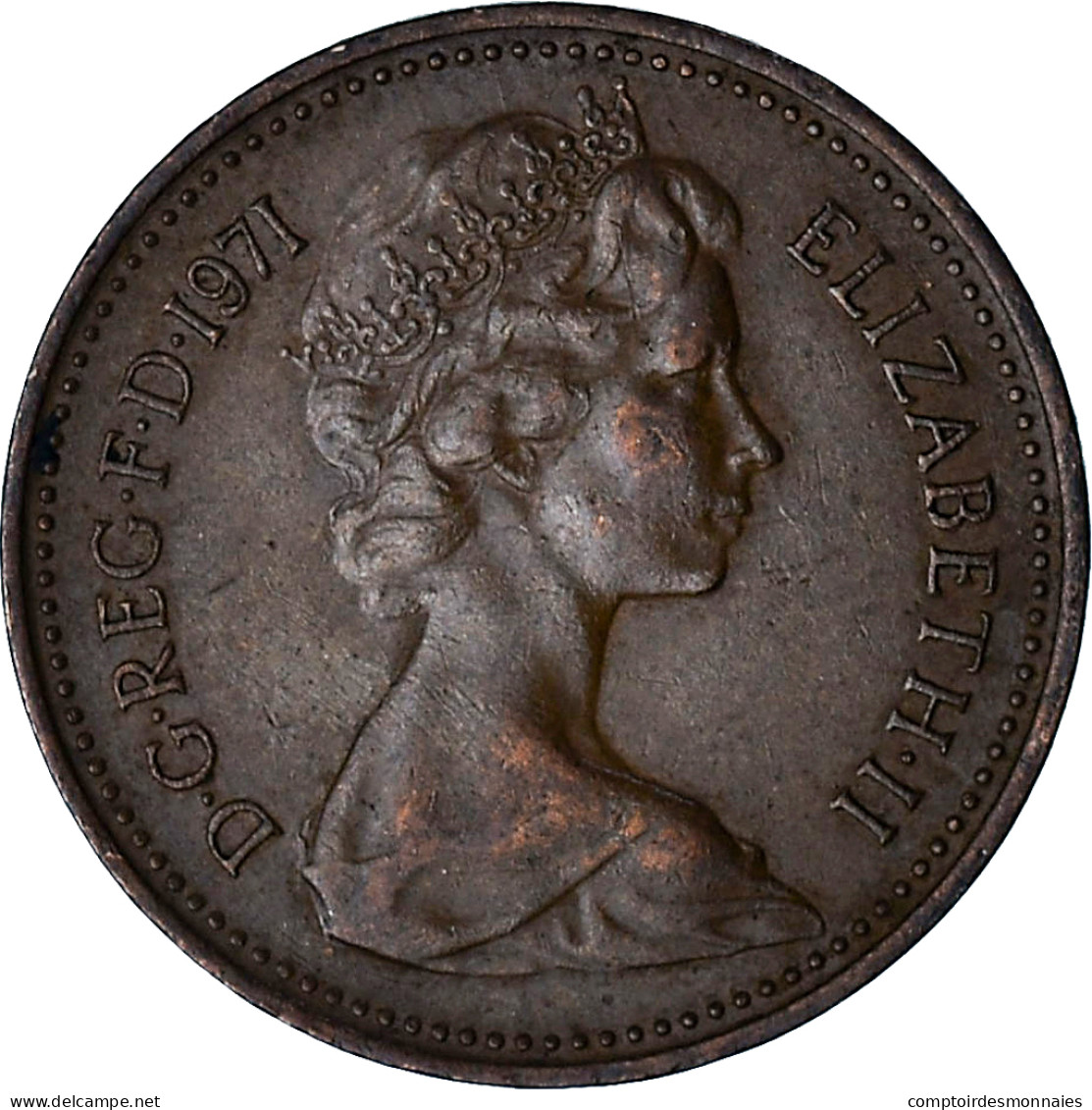 Grande-Bretagne, Elizabeth II, New Penny, 1971, Bronze, TTB, KM:915 - 1 Penny & 1 New Penny