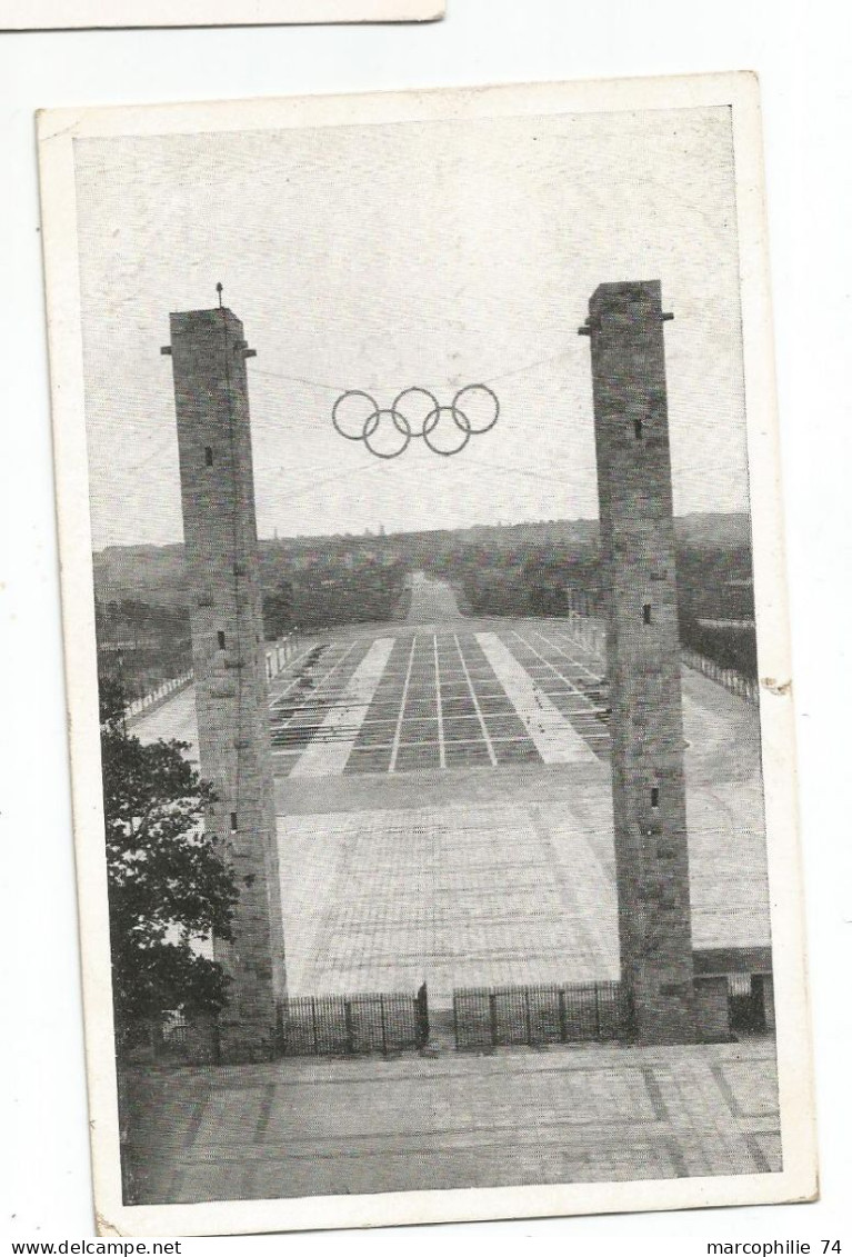 GERMANY JEUX OLYMPIQUES BERLIN 1936 KARTE + STAMP FOOTBALL SOCCER - Ete 1936: Berlin