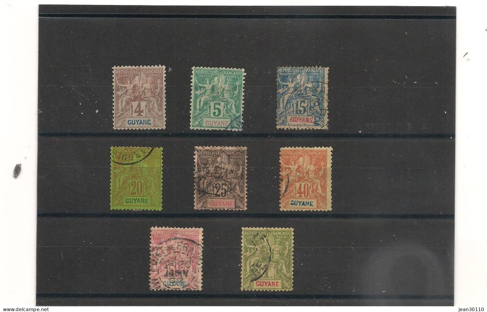 GUYANE FRANÇAISE ANNÉE 1892 N°Y/T : 32/33-35/37-39/40-42- Oblitérés Côte: 98,00 € - Used Stamps
