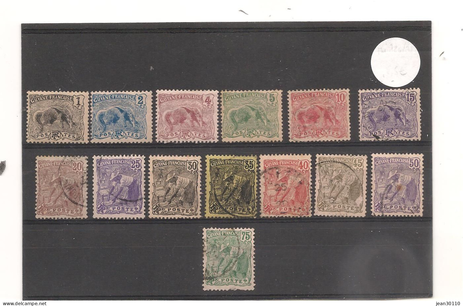 GUYANE FRANÇAISE ANNÉES 1904/07 N°Y/T : 49/62 Oblitérés - Used Stamps