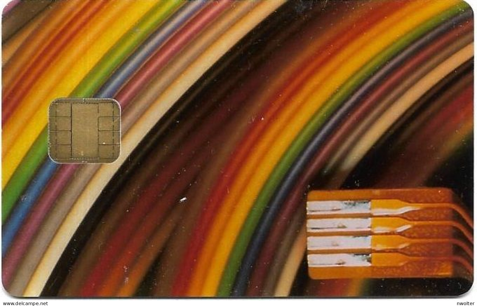 @+ Carte à Puce Demonstration DataCard - Colored Electronic Cables - Sample Card 2004 - Cartes Bancaires Jetables