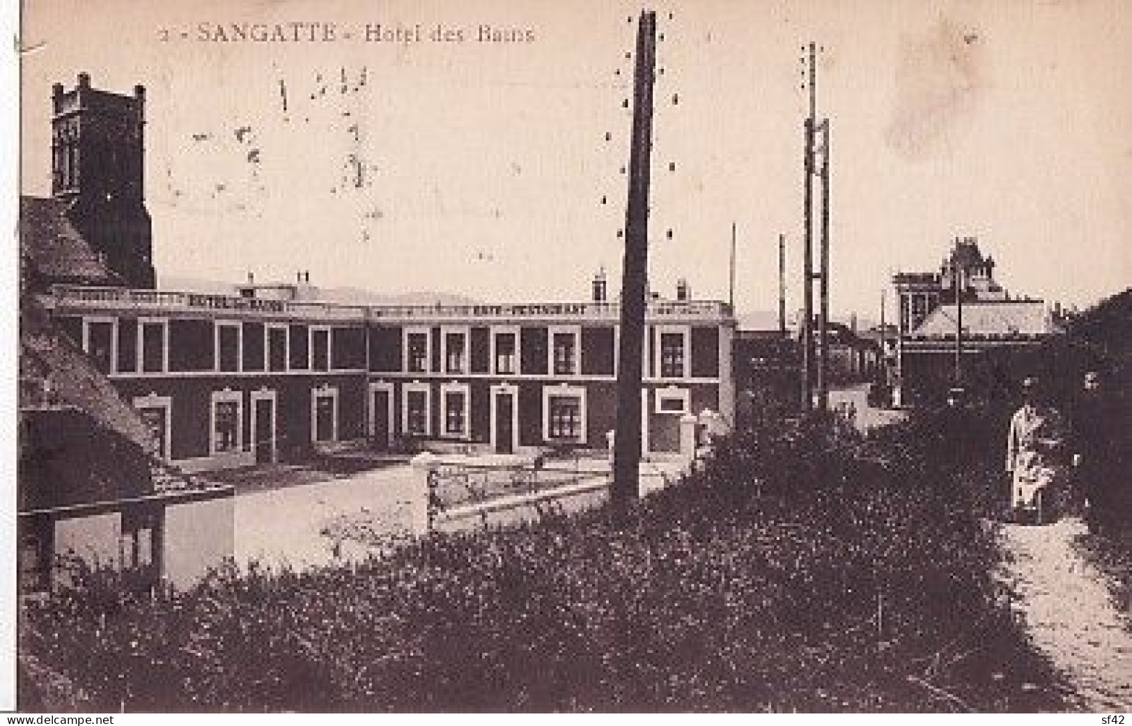 SANGATTE                 HOTEL DES BAINS   + CACHET DAGUIN  DE CALAIS - Sangatte