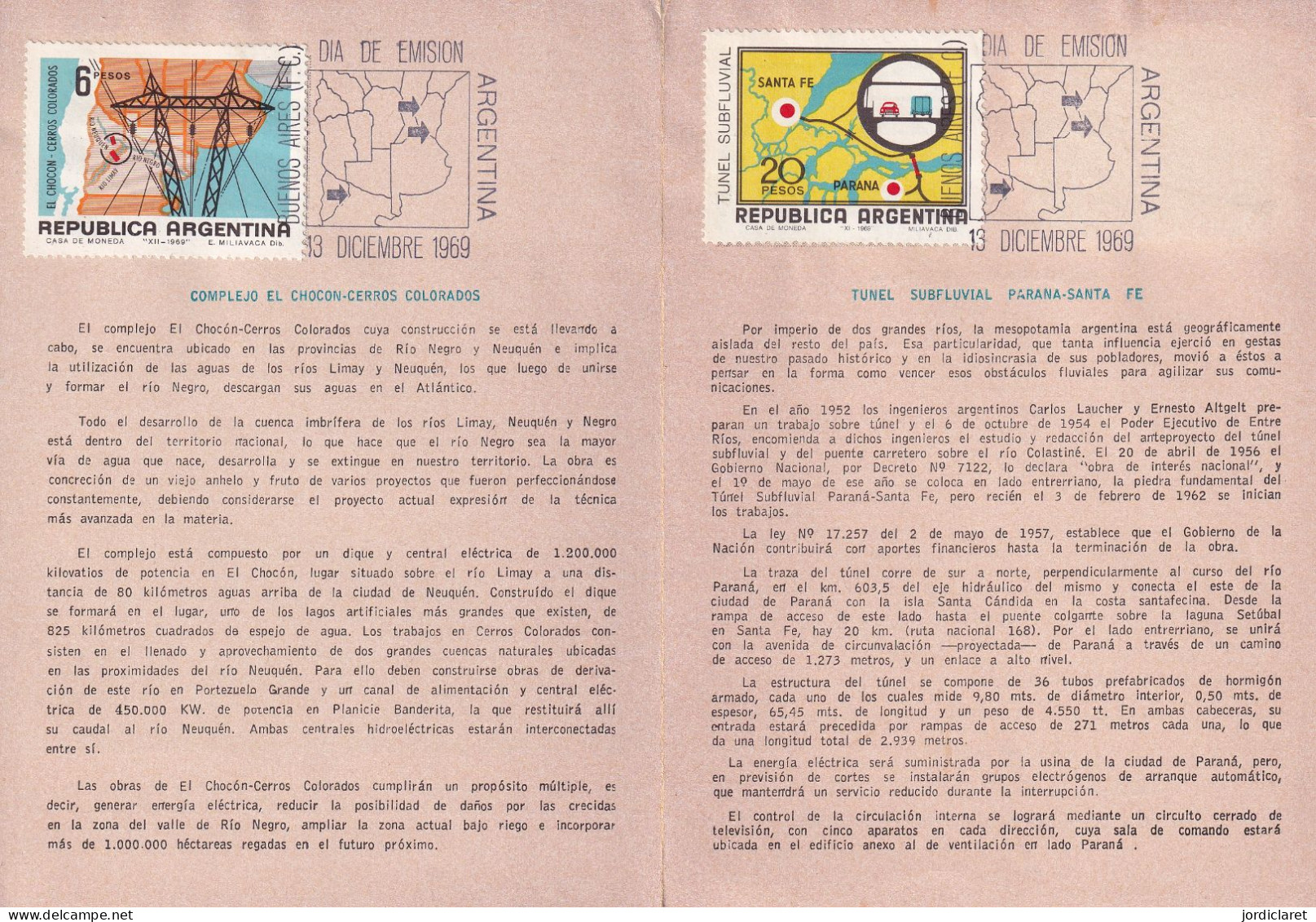 FDC ARGENTINA  1969 - Atomo