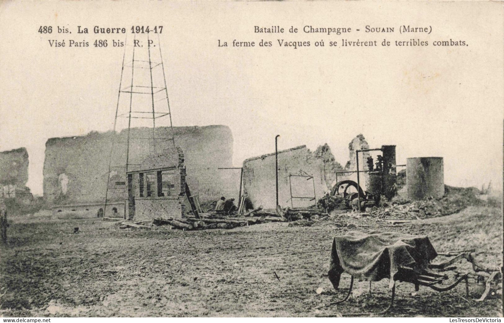 FRANCE - Souain - Bataille De Chamapagne - La Ferme Des Vacques - Carte Postale Ancienne - Souain-Perthes-lès-Hurlus