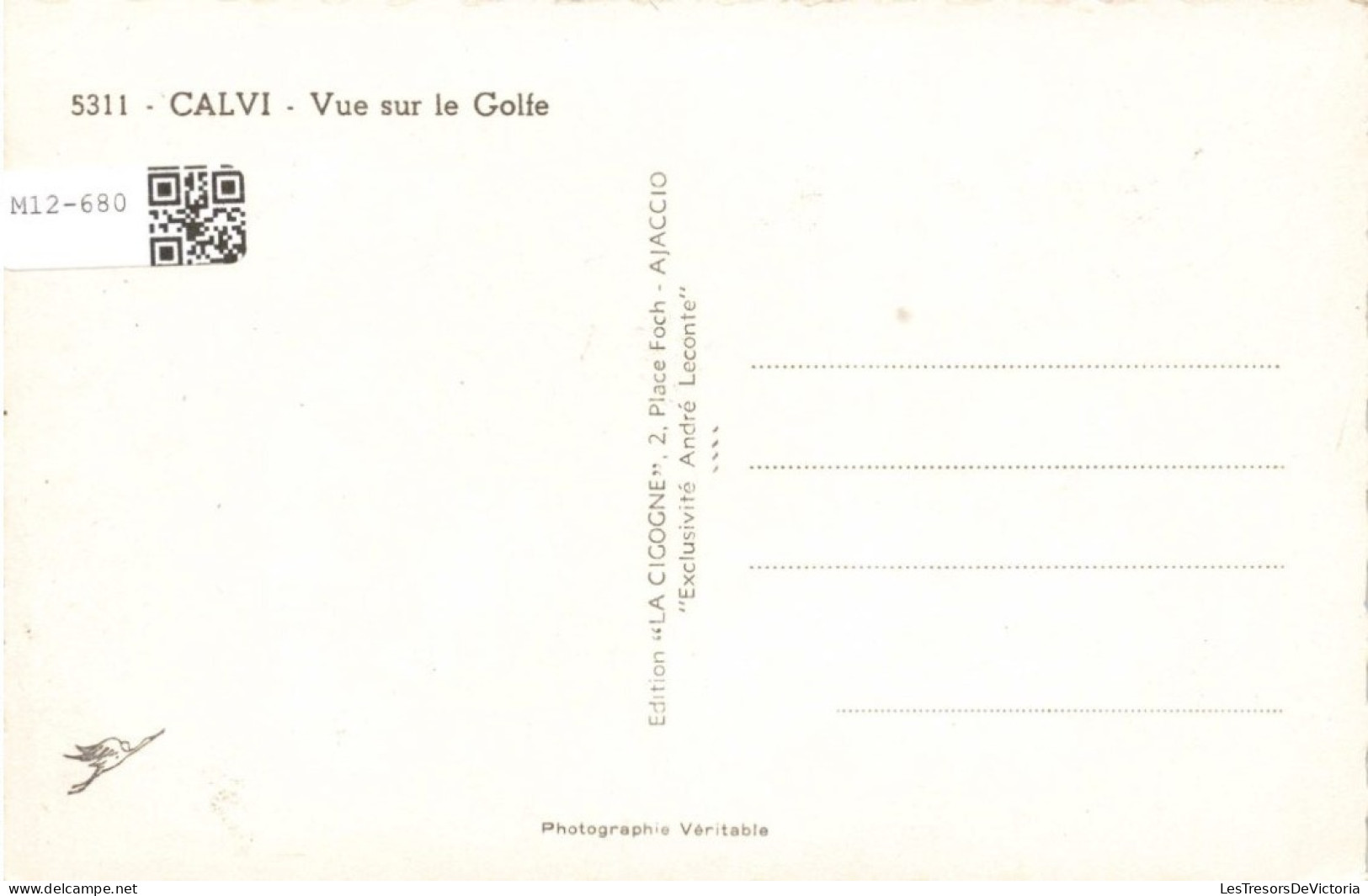 FRANCE - Corse - Calvi - Vue Sur Le Golfe - Carte Postale Ancienne - Calvi