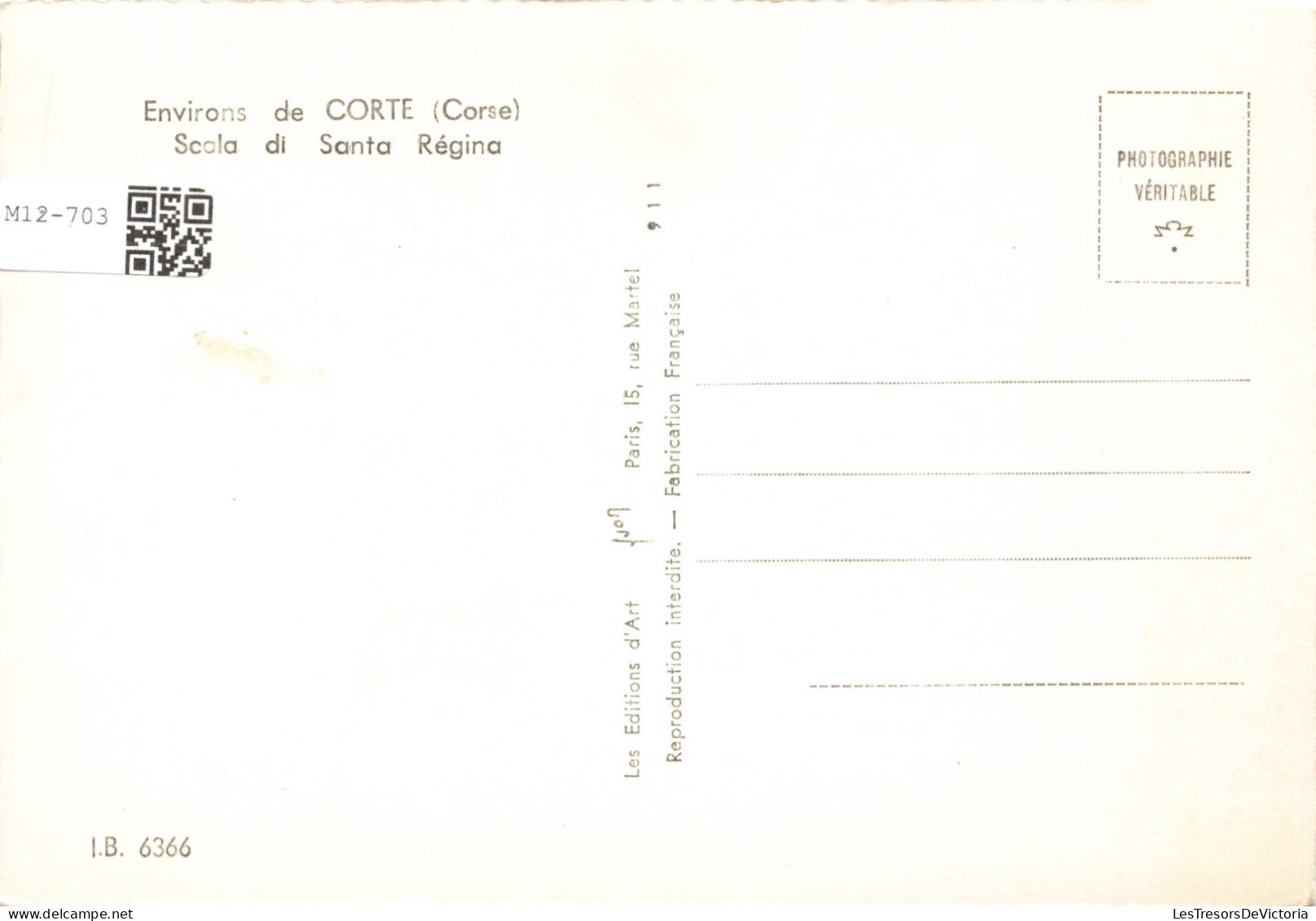 FRANCE - Environs De Corte -  Scala De Santa Régina - Carte Postale Ancienne - Corte