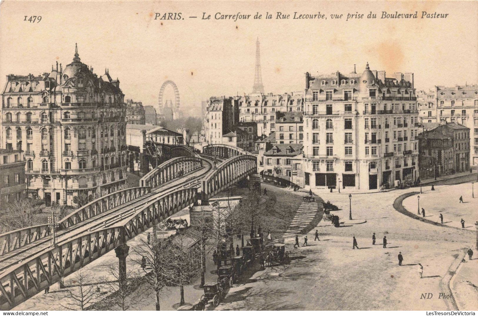 FRANCE - Paris - Le Carrefour De La Rue Lecourbe - Vue Prise Du Boulevard Pasteur - Carte Postale Ancienne - Plätze