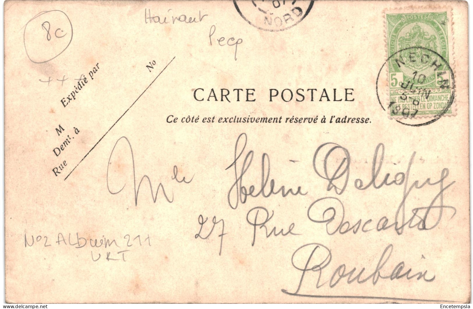 Carte Postale  Belgique  Warcoing Château De M. H. Peeters 1907 - VM72161ok - Pecq