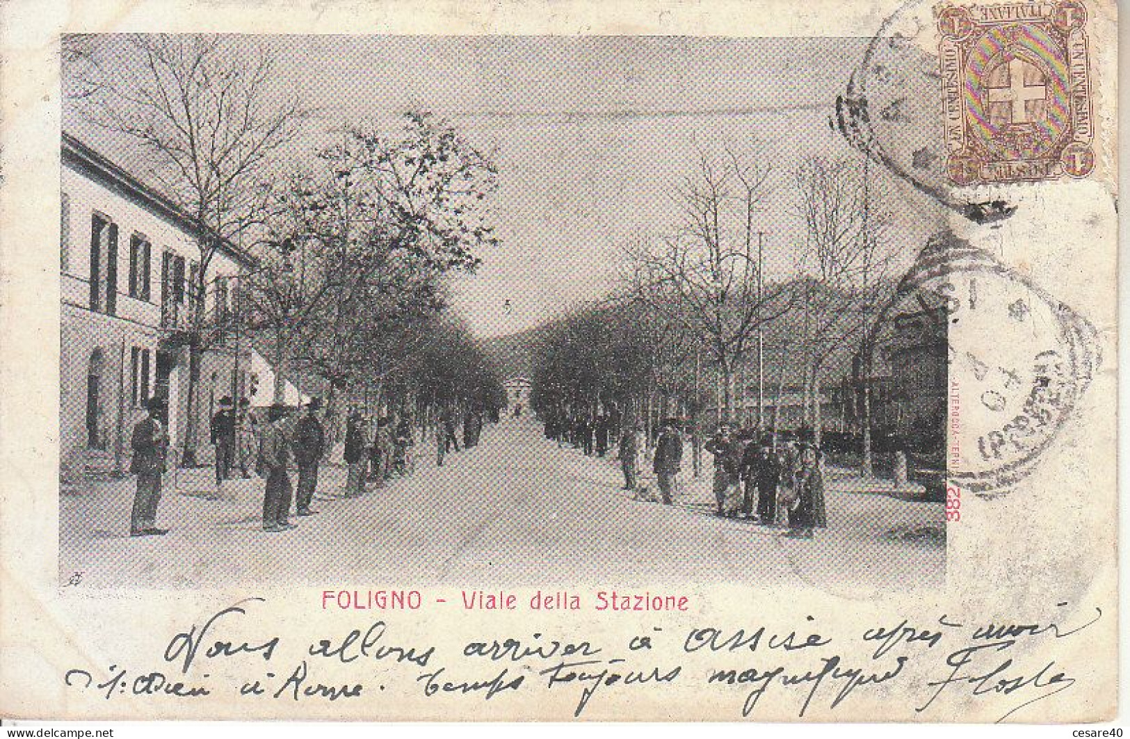 ITALIA - FOLIGNO - Viale Della Stazione, Ben Animata, Viag.1904 - 2020 B-21,33 - Foligno