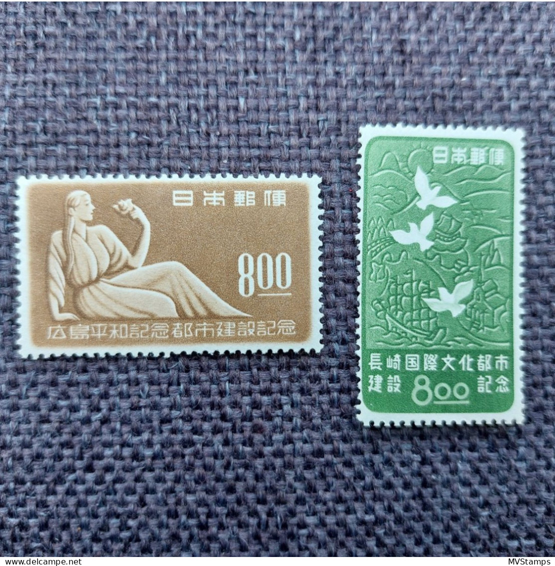 Japan 1949 Set WW II/Nagasaki Stamps (Michel 457/58) MNH - Neufs