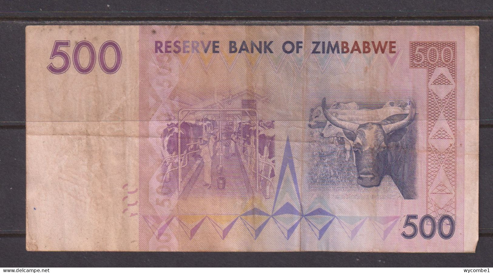 ZIMBABWE - 2007 500 Dollars Circulated Banknote As Scans - Zimbabwe