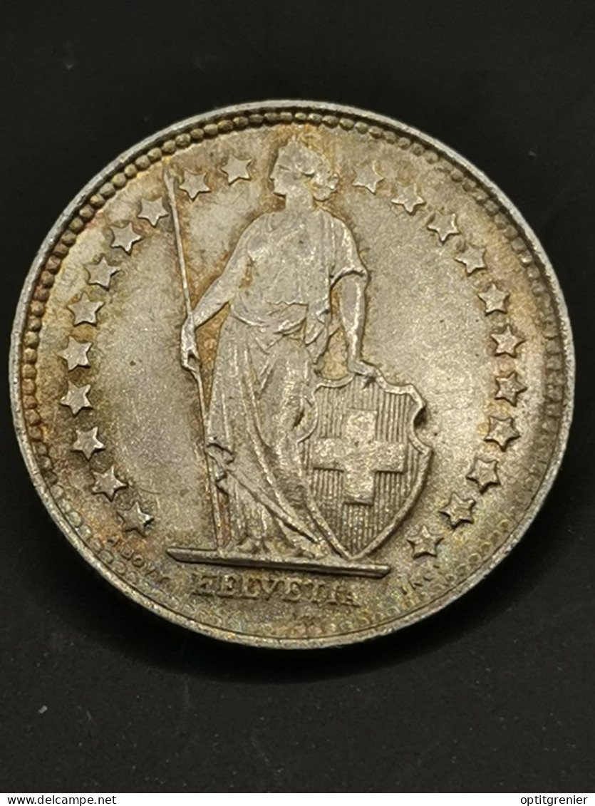 1/2 FRANC SUISSE ARGENT 1921 B BERNE HELVETIA DEBOUT / SWITZERLAND SILVER - Autres & Non Classés