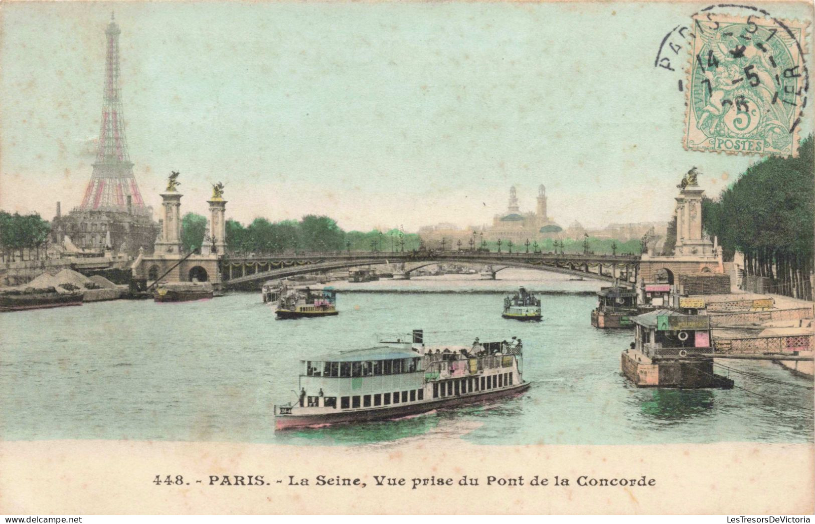 FRANCE - Paris - La Seine - Vue Prise Du Pont De La Concorde - Animé - Colorisé - Carte Postale Ancienne - Bridges
