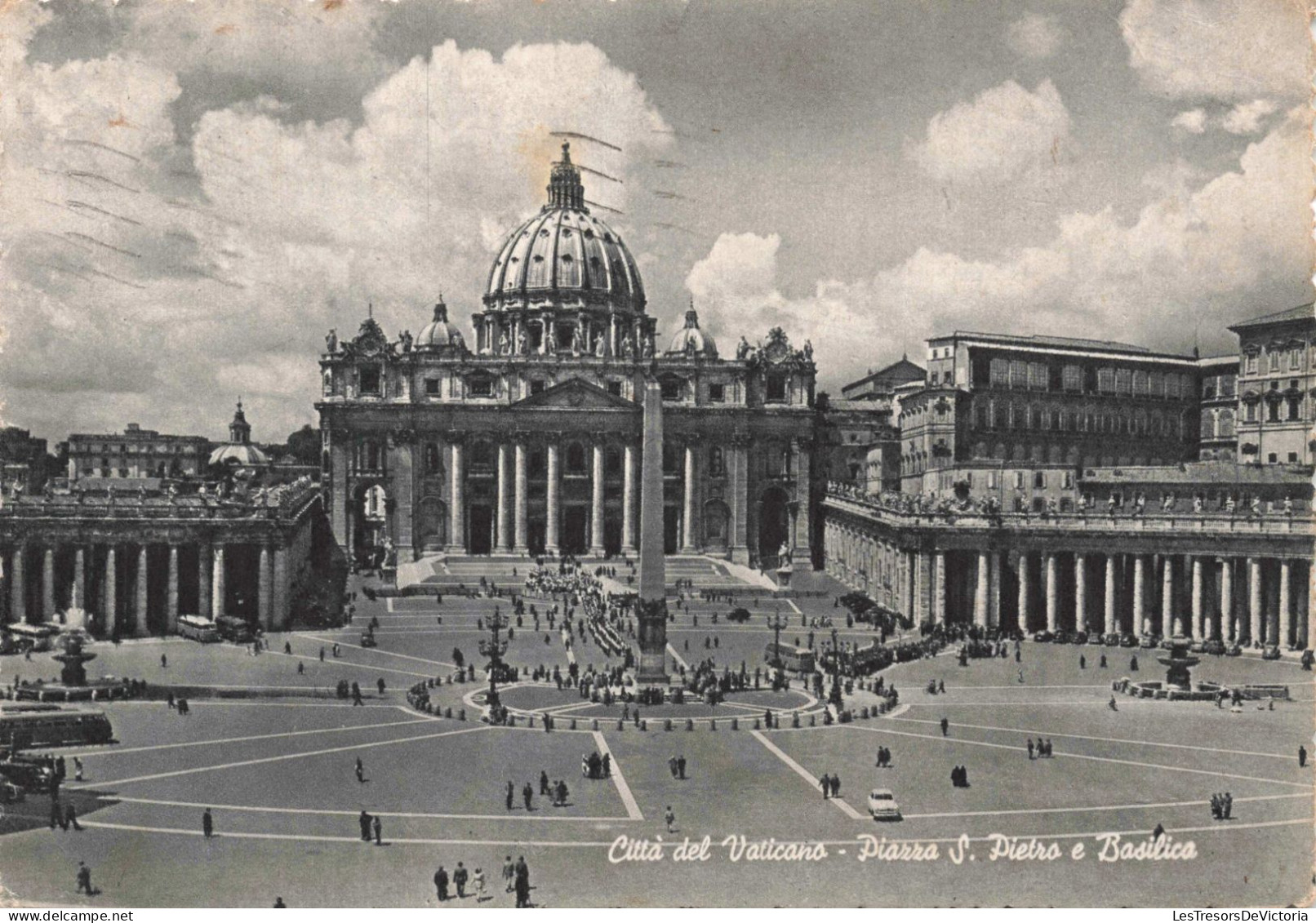 VATICAN - Cita Del Vaticano - St Peter's Square, The Basilica - Animé - Carte Postale Ancienne - Vatican