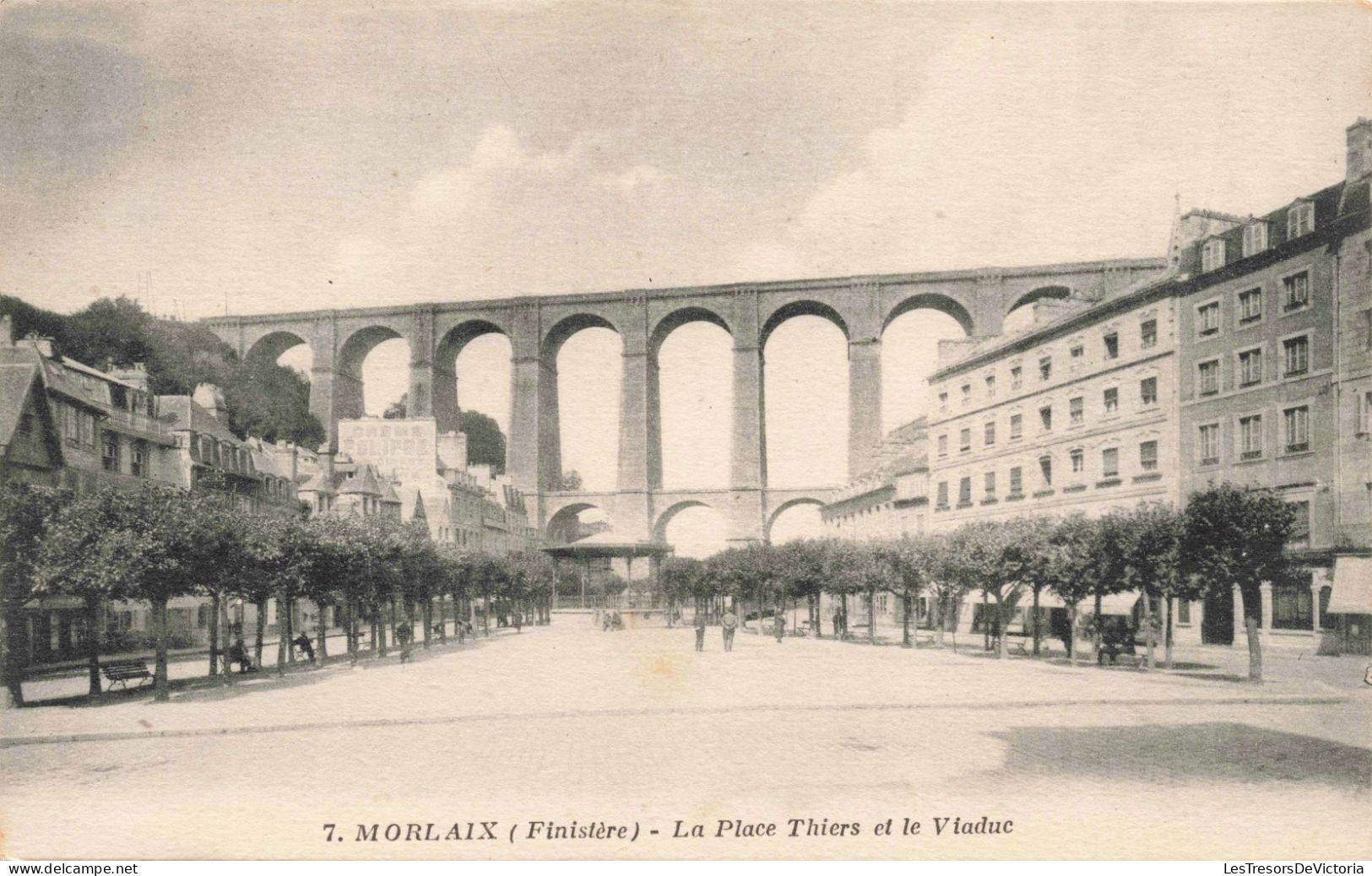 FRANCE - Morlaix - La Place Thiers Et Le Viaduc - Carte Postale Ancienne - Morlaix