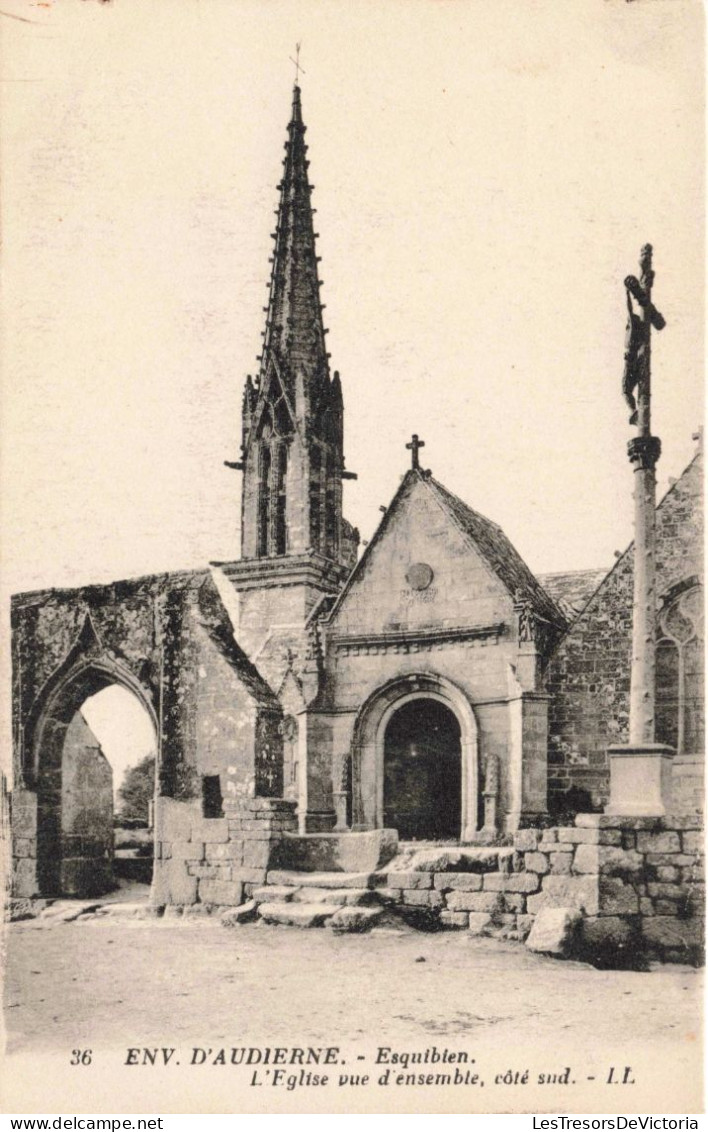 FRANCE - Audierne - Esquibien - L'Eglise Vue D'ensemble Côté Sud - Carte Postale Ancienne - Audierne