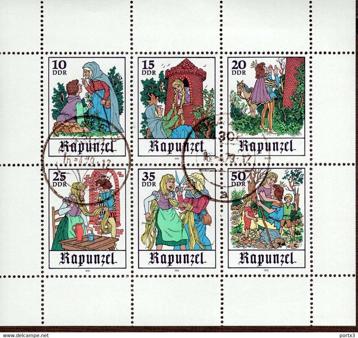 DDR Kleinbogen 2382 - 2387 Märchen Rapunzel Used Gestempelt TS - 1971-1980