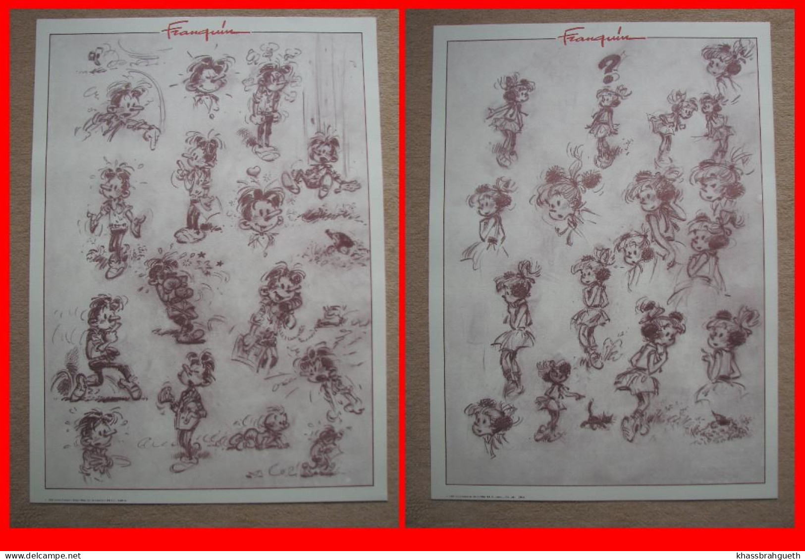 FRANQUIN - OFFSETS CRAYONNES "MODESTE & POMPON" (1988) MAGIC-STRIP/LE LOMBARD - Screen Printing & Direct Lithography