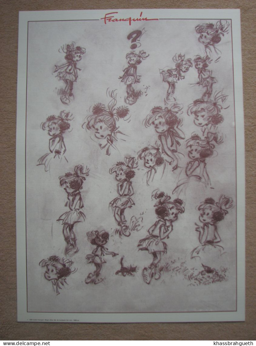 FRANQUIN - OFFSETS CRAYONNES "MODESTE & POMPON" (1988) MAGIC-STRIP/LE LOMBARD - Sérigraphies & Lithographies