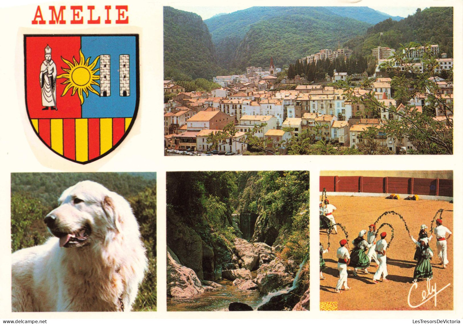 FRANCE - Amelie Les Bains - Vue Générale - Chien Pyrénéen - Gorges Du Mondony - Colorisé -  Carte Postale Ancienne - Amélie-les-Bains-Palalda