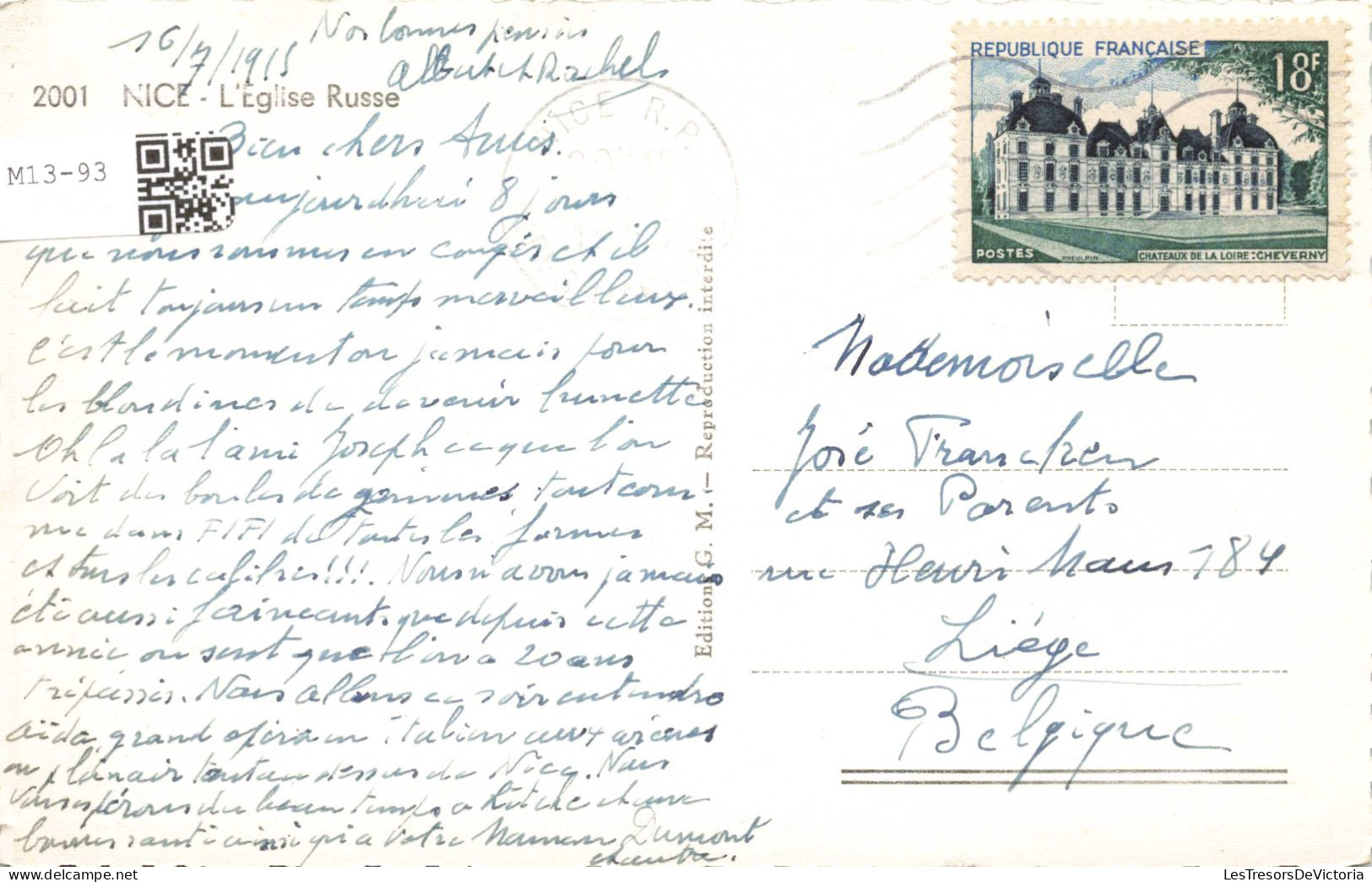FRANCE - Nice - L'église Russe - Colorisé - Carte Postale Ancienne - Parks, Gärten