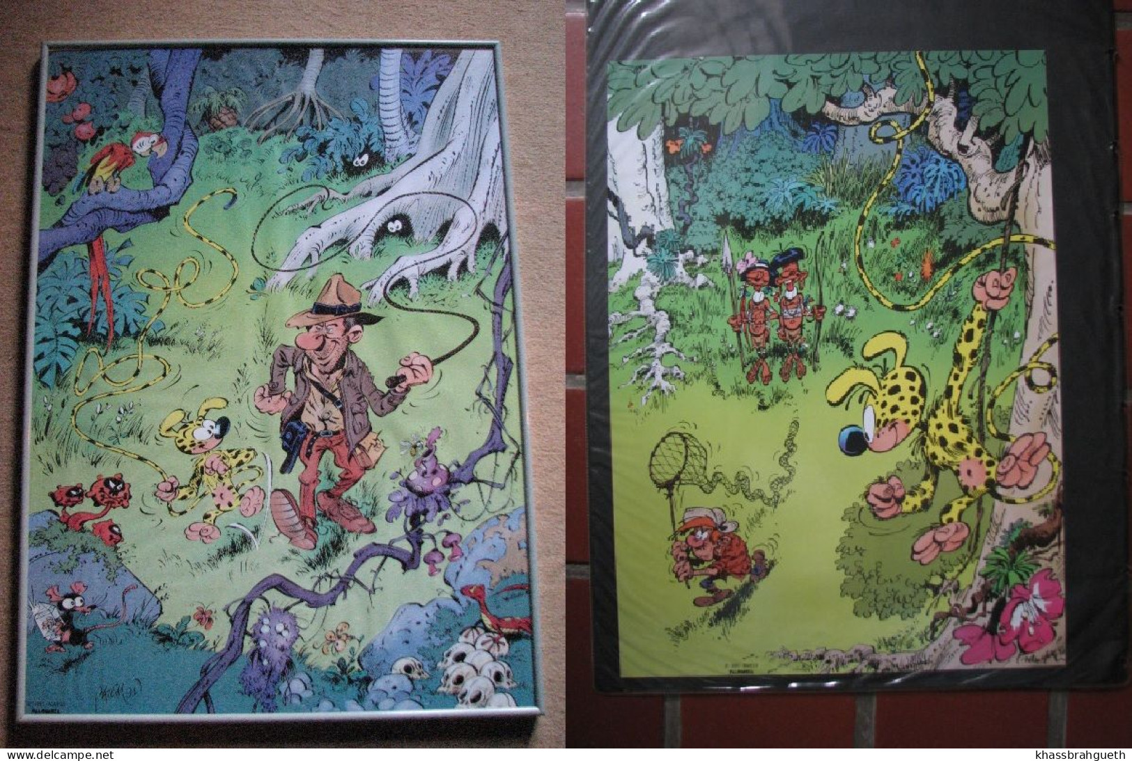 FRANQUIN & BATEM - 2 POSTERS COULEURS "MARSUPILAMI" - PALOMBIA 1991 (1x ENCADRE) (1x SANS CADRE) - Serigraphien & Lithographien