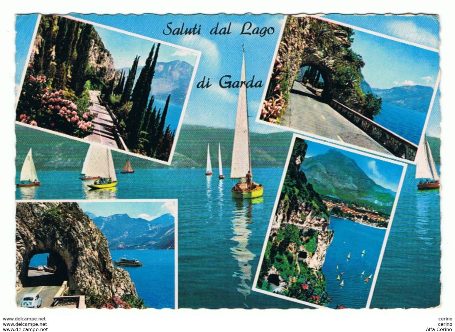 LAGO  DI  GARDA (VR):   SALUTI  DA .... -  VEDUTINE  -  PER  LA  SVIZZERA  -  FG - Châteaux D'eau & éoliennes