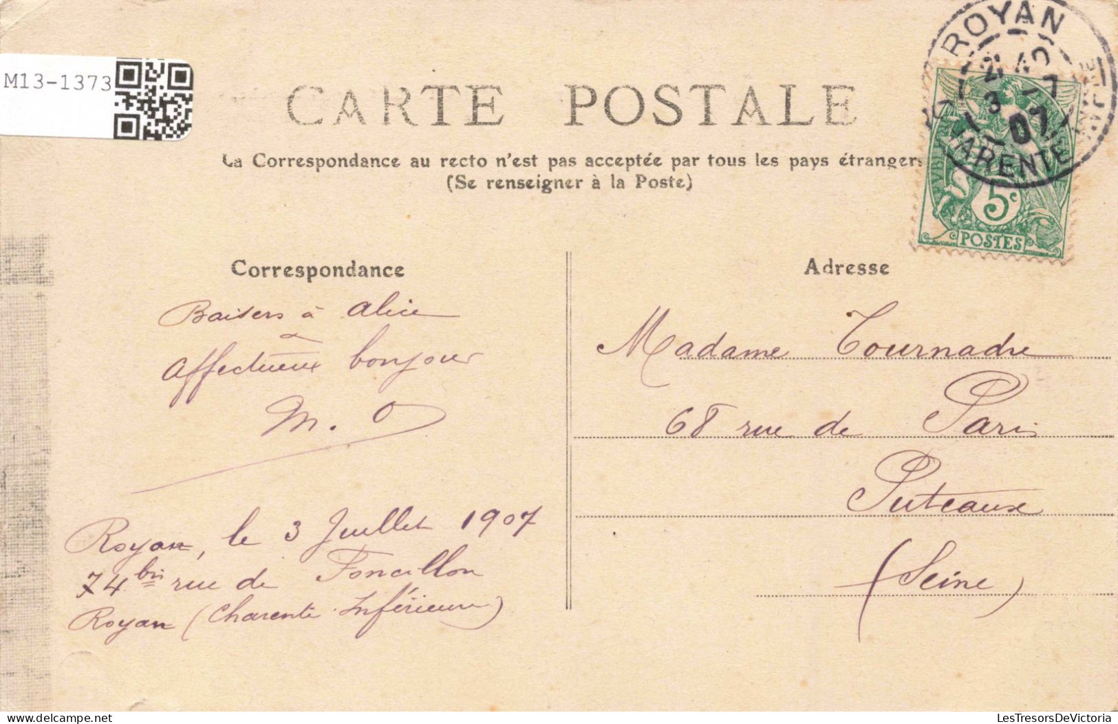 FRANCE - Royan - La Grande Conche - Vue D'ensemble - Animé - Carte Postale Ancienne - Royan
