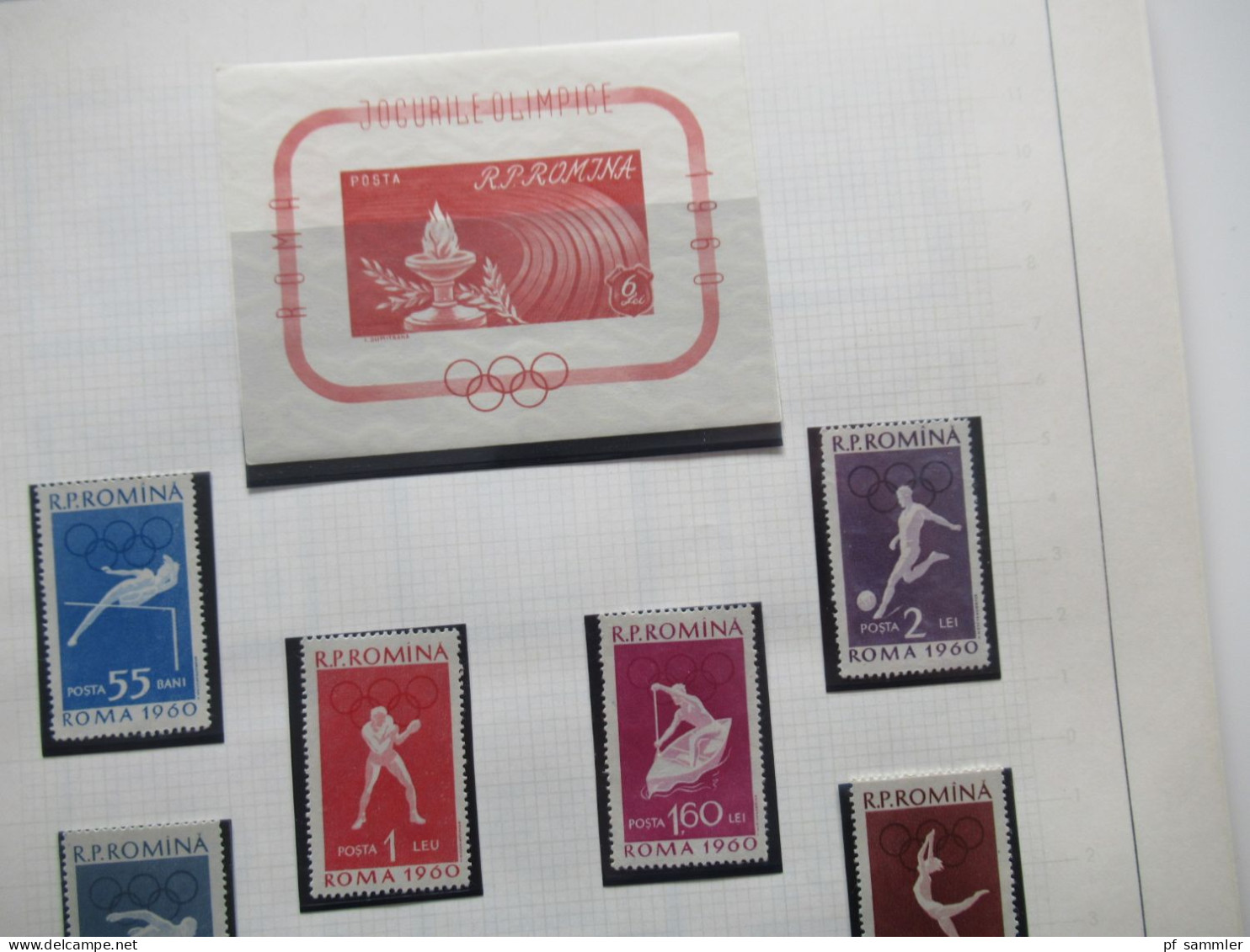 Tolle Motivsammlung Sport / Olympia mit Marken der 1960er Jahre! Auch etl. ungezähnte Ausgaben und 2x DR Olympia Block