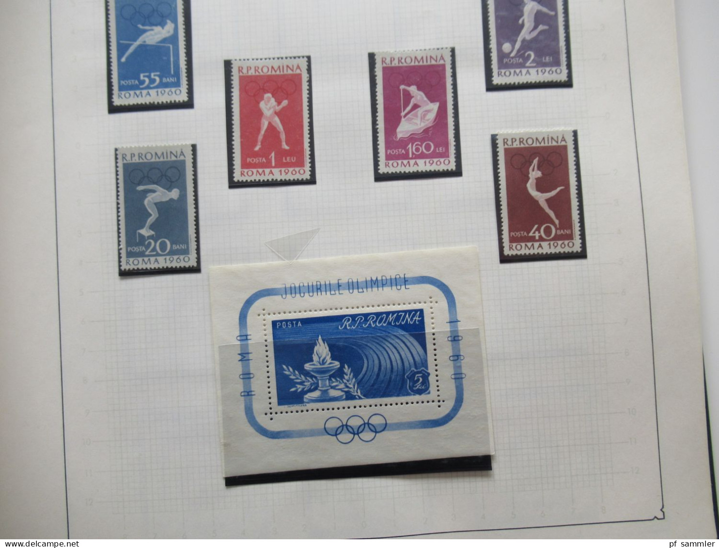 Tolle Motivsammlung Sport / Olympia mit Marken der 1960er Jahre! Auch etl. ungezähnte Ausgaben und 2x DR Olympia Block